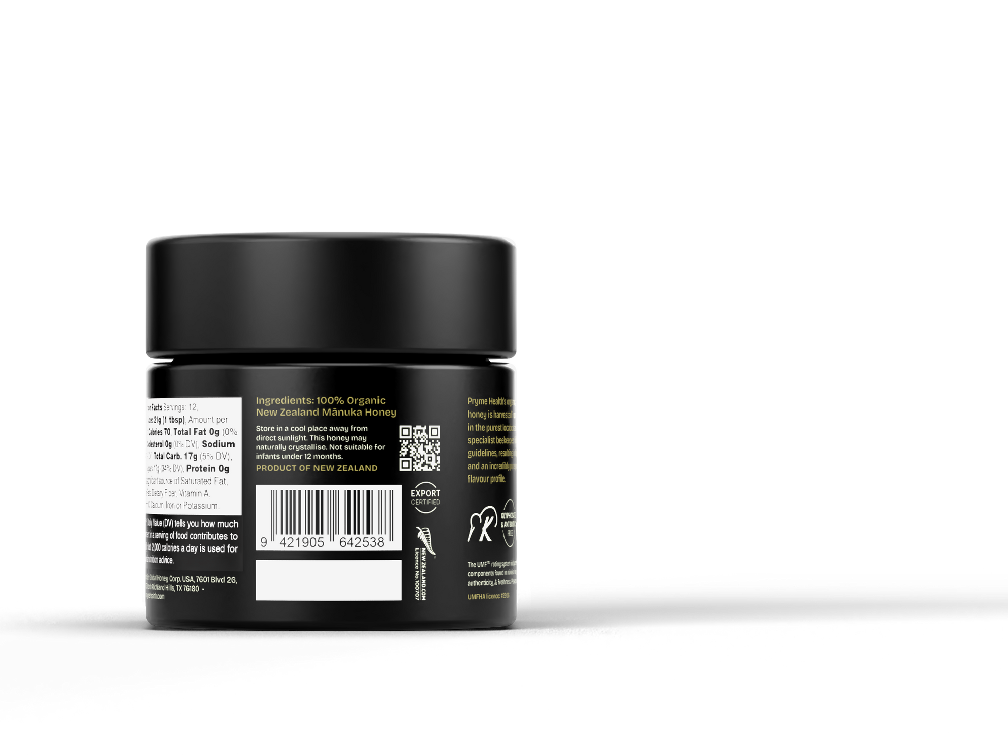 Organic Mānuka Honey UMF 10+ 250g Glass